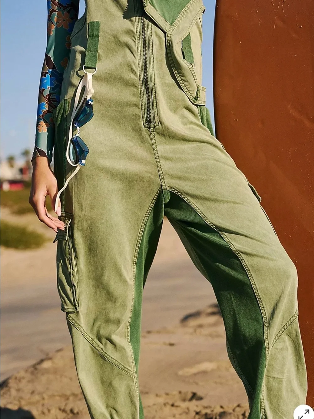 Free people movement fast track onesie in sage
